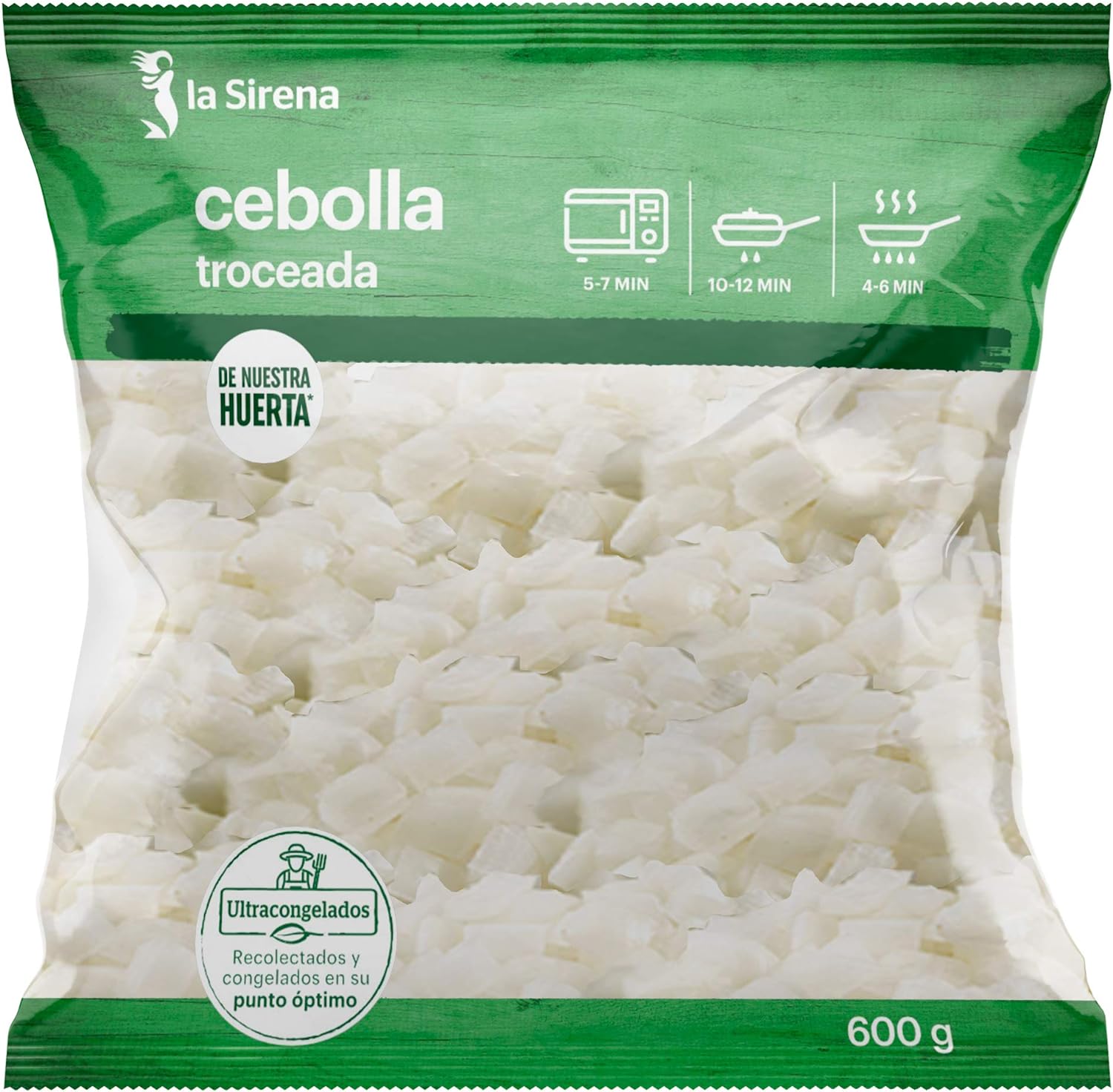 Cebolla cortada congelada