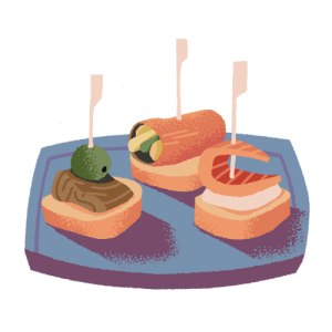 Tapas Españolas, la comida más típica de los bares españoles.