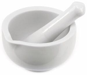 Mortero de porcelana